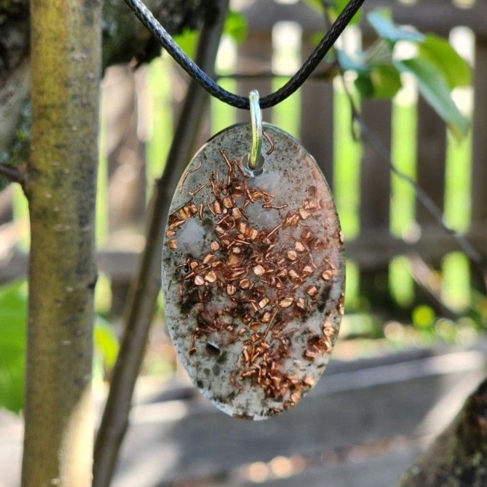 Radiance Balance Pendant: Rose Quartz and Black Obsidian Orgonite Pendant